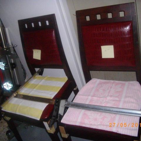 Gaststättenstühle mit Lederbezug neu ausgesteift und verleimt